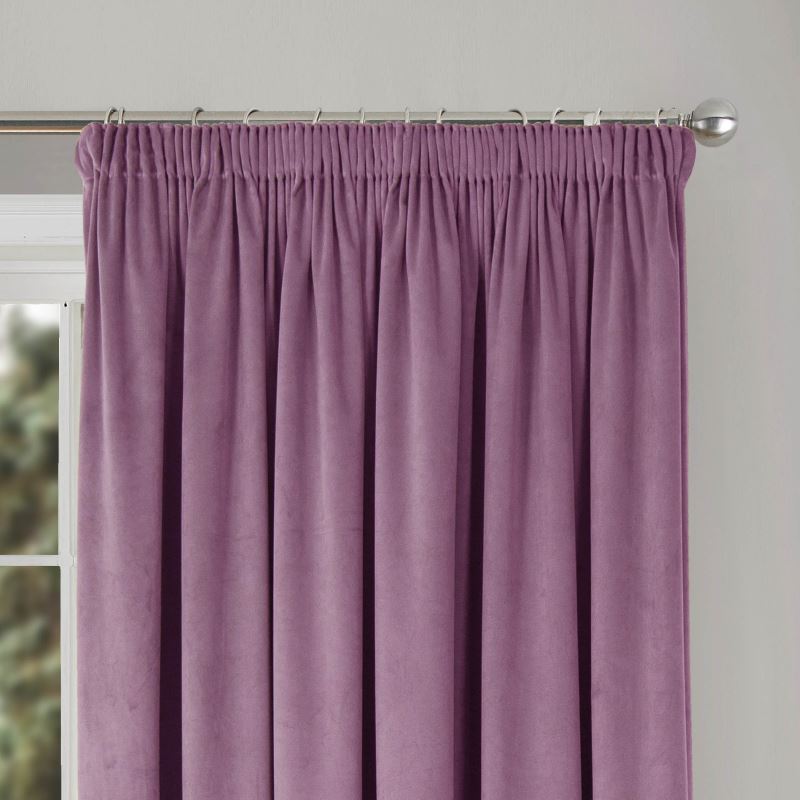 Home Curtains, Soft Velour Lined Pencil Pleat Curtains